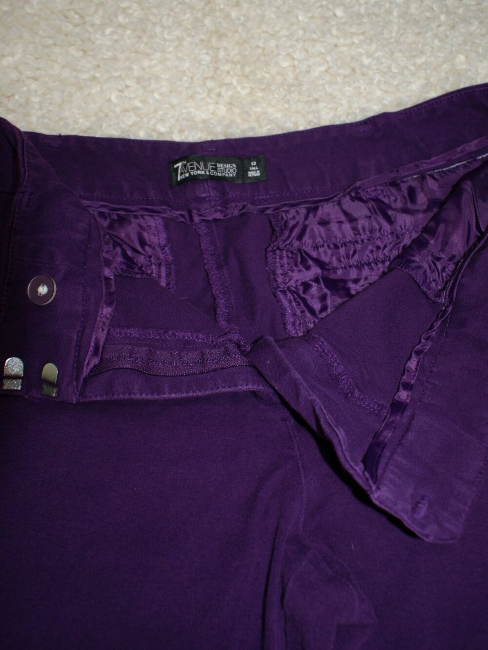 NY&CO 7th Avenue Design Studio Purple Ankle Pant - 12 TALL - EUC